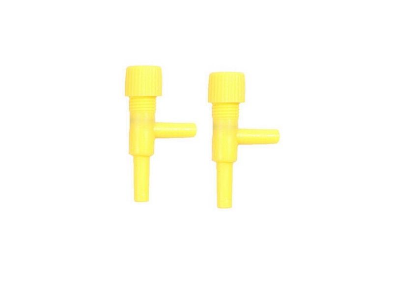 90 Degree, screw down airline taps - Yellow