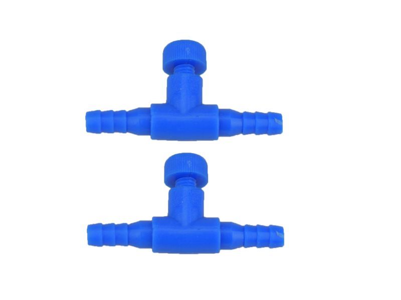 In line, screw down Airline Taps - Blue